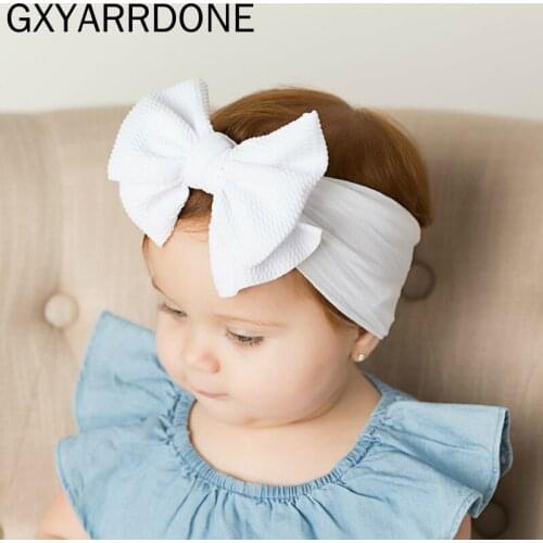1pcs 2019 Bow Headband Baby Girl Nylon Headbands Baby Haarbandjes Headwrap Turban Baby Knot Headband Hairband Hair Accessories