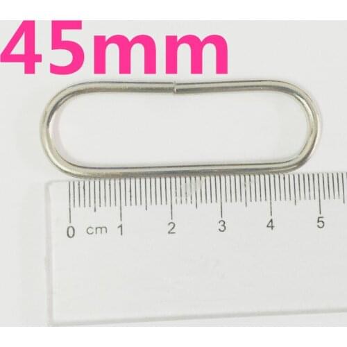 10pcs/lot 45mm Silver Metal Oval Ring Snap Clip Buckle garment DIY Needlework Luggage Sewing handmade Bag purse toy tool