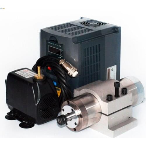 2.2kw water cooled spindle Motor ER20 Milling Spindle Kit + 2.2kw Inverter / Vfd + 80mm Water Pump + 13pcs ER20 CNC