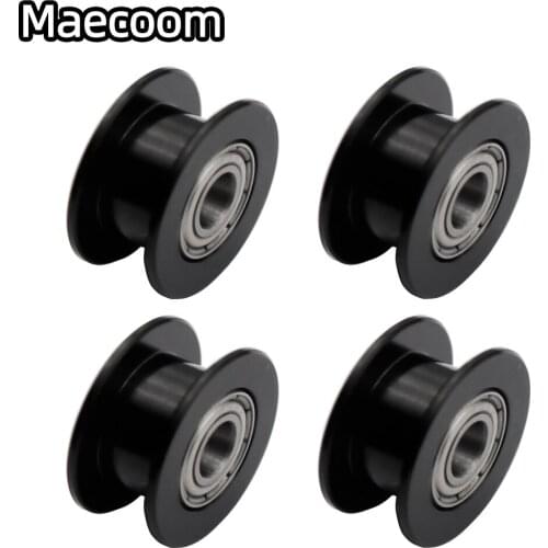 2pcs 2M 2GT 20 Teeth synchronous Wheel Idler Pulley Bore 5mm with Bearing Black for GT2 Timing belt Width 6MM 20teeth 20T