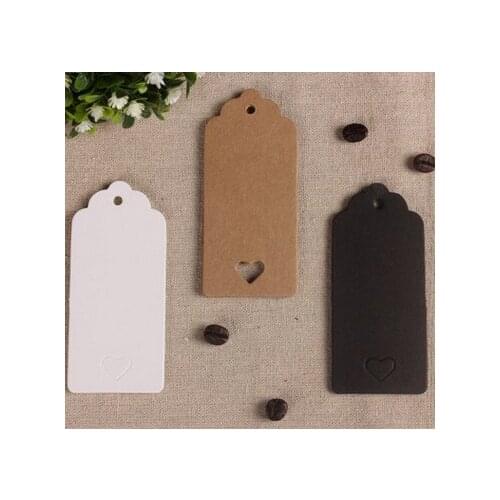 3000pcs Kraft Paper Tags 4X9 Favour Lolly Heart Hollow Wedding Party Gift Bag Name Label