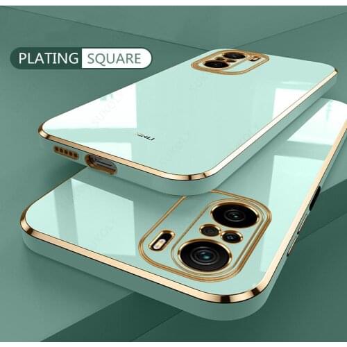 For Xiaomi Poco F3 Luxury Plating Phone Case For Redmi Note 10 9T 9S Mi 11 10T Lite Poco X3 GT M3Pro 5G Square Hybrid Case Cover
