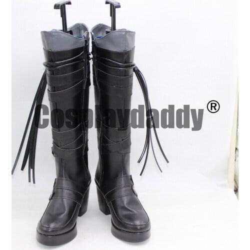 Final Fantasy 15 Iris Black Long Cosplay Shoes Boots X002
