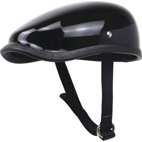 TT&CO Style Black Fiberglass Shell Berets Vintage Motorcycle Helmet Light Weight Half Face Helmet Motorbike Moto Helmet