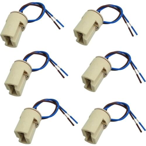 6pcs/lot G9 Lamp Base Ceramic Connector Socket G9 Type Lamp Holder for LED Halogen Bulb Light