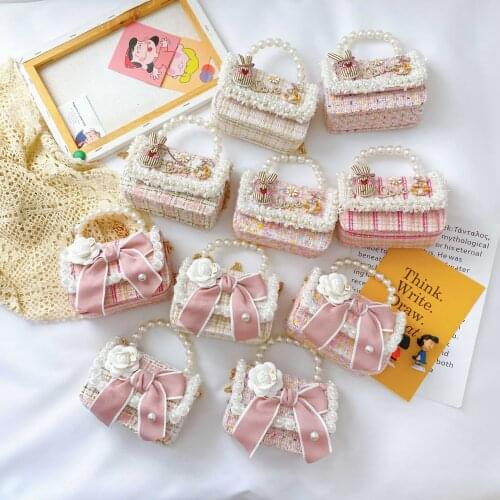 Korean Style Kids Purses and Handbags Cute Girls Mini Bow Crossbody Bag Baby Coin Pouch Kid Party Hand Bags Gift