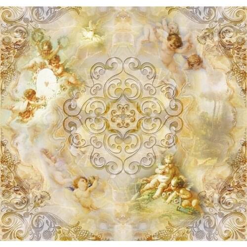 European Greek mythology Virgin Mary fresco hotel lobby ceiling wall cloth hotel KTV ceiling wallpaper