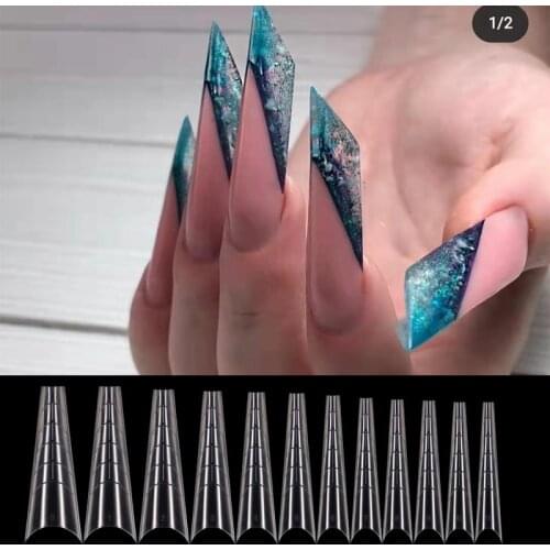 120pcs/box Nail Extension Clear Dual Forms Full Cover For UV Gel Quick Building Gel Mold Tip DIY Nails Accessoires Manicure Tool