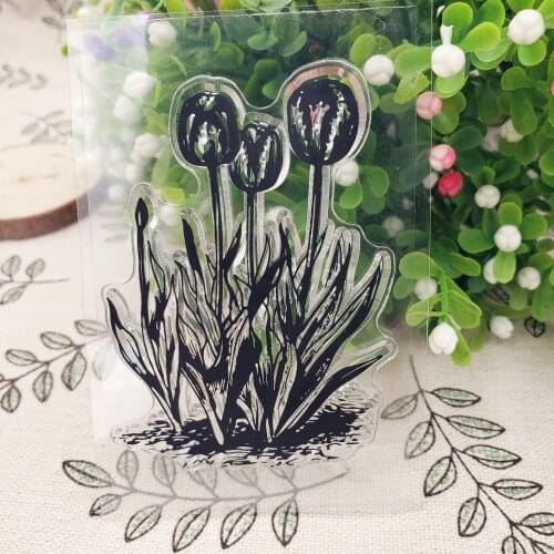 Hot sale tulip Transparent Clear Stamps / Silicone Seals Roller Stamp for DIY scrapbooking photo album/Card Making