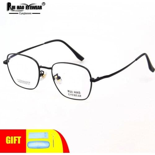 Customize Prescription Eyeglasses Titanium Alloy Polygonal Glasses Frame Retro Concise Spectacles Optical Frame 88022