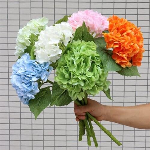 Artificial Flowers Hydrangea Peony 3D Realistic Hand Feel Bridal Bouquet Wedding Decoration Fake Flowers For Garden Home Decor
