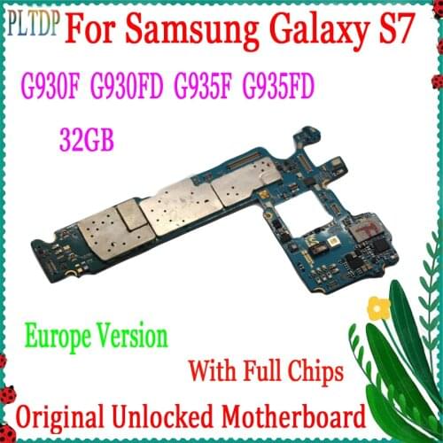 32GB EU Version for Samsung Galaxy S7 edge G930F G930FD G935F G935FD Motherboard 100% Original Unlocked Mainboard+Full Chips