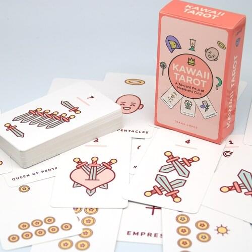 Kawaii Tarot Cards Cute Children Board Game Cards Full English PDF Family Party Table Card Games