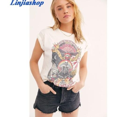 Fashion T-shirts girl high quality soft cotton fabric summer women plus size tees streetwear easy fit femme vestidos