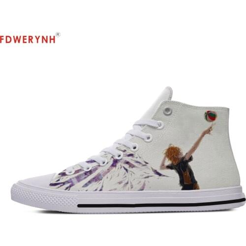 Man Casual Shoes FunnyHigh Print Anime Haikyuu Volleyball Juvenile Diy Individualization Men Leisure Walking Shoes