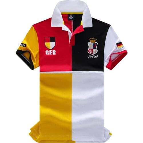 Mens Polo Shirts With Short Sleeve Turn Down Collar Contrast Color Good Quality Tops 2021 Branded Fashion Hommes Clothing