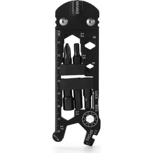 Bicycle Multifunction Tools Set Adjustable Wrench Keychain Black Screwdriver Mini Tool Mountain Road Bike Accessories RR7283