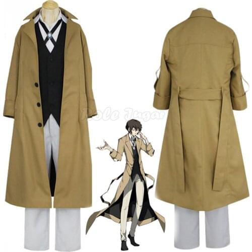 Anime Bungo Stray Dogs Dazai Osamu Cosplay Costume Wig Unisex Halloween Christmas Party Stage Performance Uniform Sets C130M132