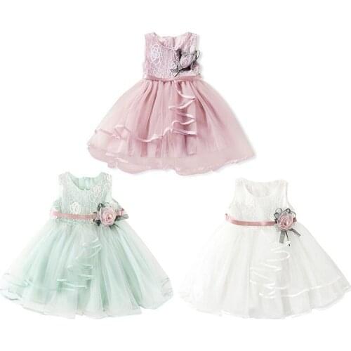 Baby Girl Dress Costumes Kids Dress For Girl Flowers Kids Clothes Summer Wedding Birthday Girl Dress Toddler Baby Clothes