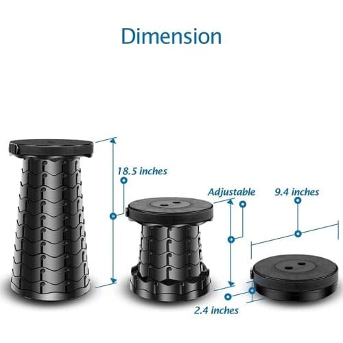 Portable Telescopic Stool, Collapsible & Retractable Folding Chair for Adults, Telescoping Fordable Furniture Camping Fishing