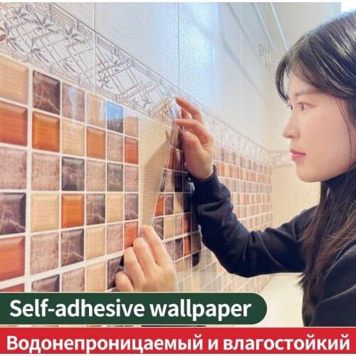 Fancy tiles Waterproof Self Adhesive 3D Mosaic Wall Decal peel and stick vinyl tile kitchen backsplash