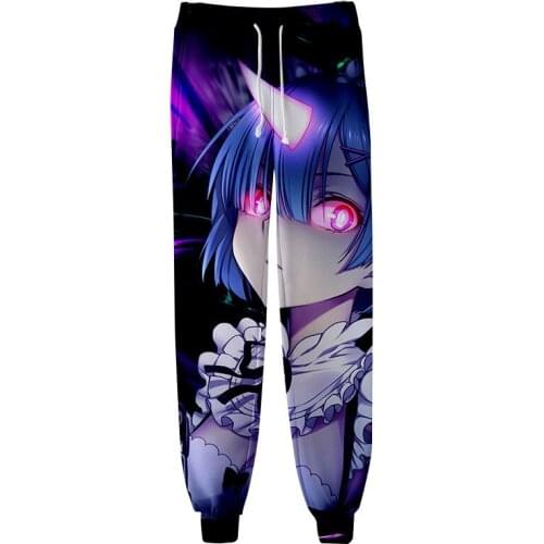 Anime Re Zero 3D Printed Track Pants Re:Life in a Different World From Zero Cosplay Sweatpants Rem and Ram Men Women Trousers