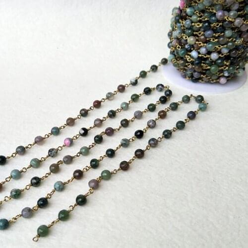 Handcrafted Gold jewelry Finding,Natural Jade stone Agate Faceted Beaded Chains,DIY necklace hand chain jewelry making LZ13