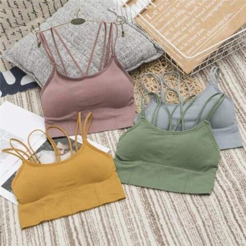 Womens Bra Front Strap Crop Tops Bralette Underwear for Female Sleeveless Intimates Lingerie Femme