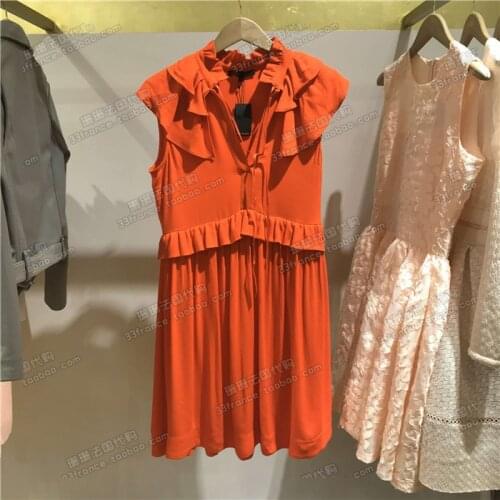 Patads French womens M autumn and winter sweet temperament Ruffle Dress rutta