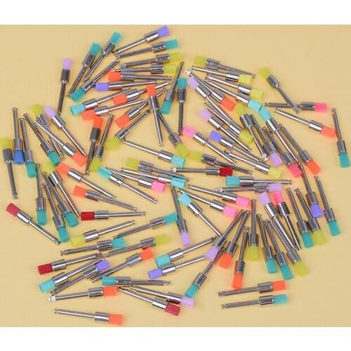 100pcs Dental Polisher Brushes Mixed Colors Nylon Latch Small Flat Polishing Polisher Prophy Brushes Dentist Product