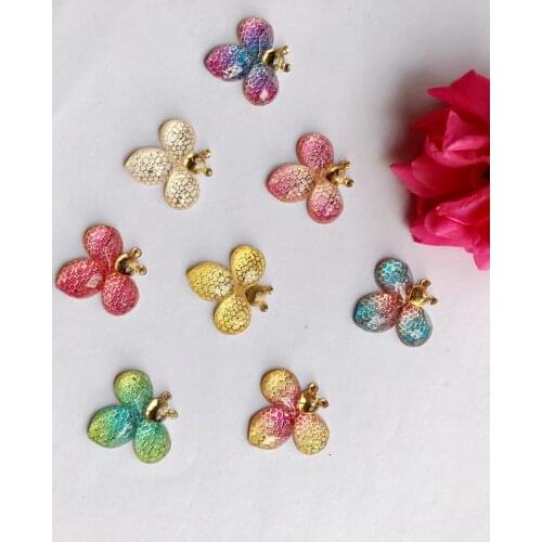 20PCS Kawaii Flatback DIY Bee Miniature Animals Resin Cabochons Flat Back Scrapbooking Embellishment Decoration Crafts Making