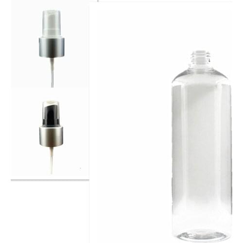 500ml empty plastic bottle , clear pet bottle with black/white aluminum fine mist sprayer
