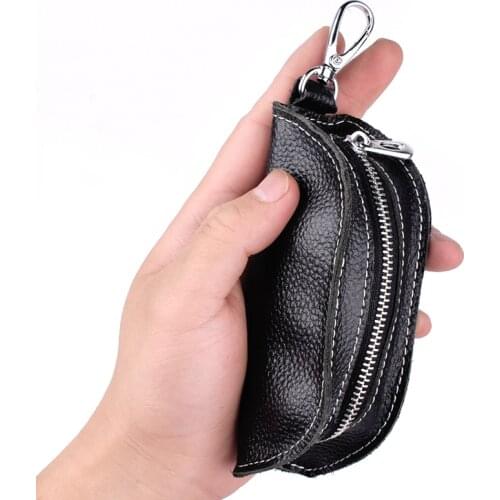 Genuine Soft Leather Keychain Holder Housekeeper Case For Russia Large Key EDC Men Women Car Keys Chain Wallet Organizer Bag