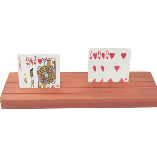 Wooden Playing Card Holder Poker Rack Trays For Organizing Cards On Party Board Game Lazy Poker Cards Display Base Accessories