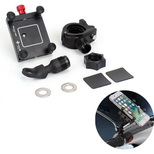 Pair Aluminium Motorcycle Motorbike Bicycle Motocross Mobile Phone Holder 360 Rotation Cell Phone Mount