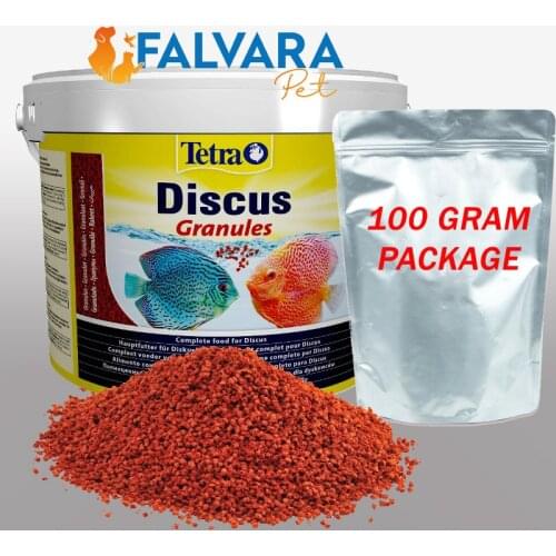 100 Gram Tetra Discus Granules Bucket Split Granular Fish Feed