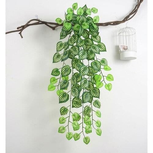 Artificial Vine Rattan Flower Green Plants Leaves Pendant Home Garden Wall Decor Artificial Plants