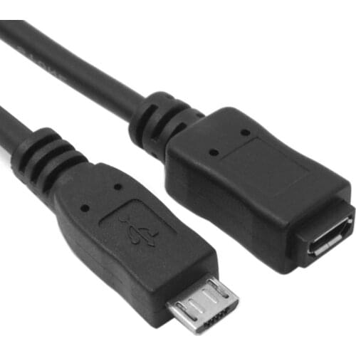 Zihan black Full Pin Connected Micro USB 2.0 Type 5Pin Male to Female Cable 5ft (1.5m)for Tablet & Phone & & OTG Extension