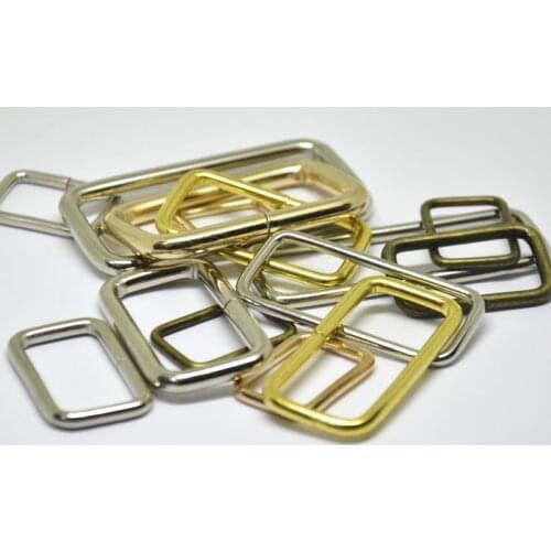 15mm/20mm/25mm/32mm/38MM/50MM Metal Adjustable Rectangle D Ring Buckle Nonwelded Loops For Pet Collar Dog Belt Backpack Strap