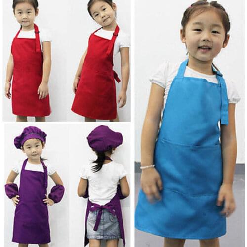 Cute Children Kids Plain Apron Kitchen Cooking Baking Painting Cooking Art Bib