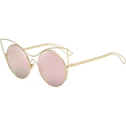 Fashion Occair cat eye hollowed-out sunglasses 2019 new metallic round sunglasses personality sunglasses