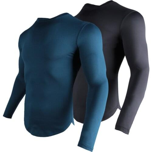 2021 Spring Mens T Shirt Fitness Quick-Drying Tight Long Sleeve Gym Clothing T Shirt Training Running T Shirt for Men Sports