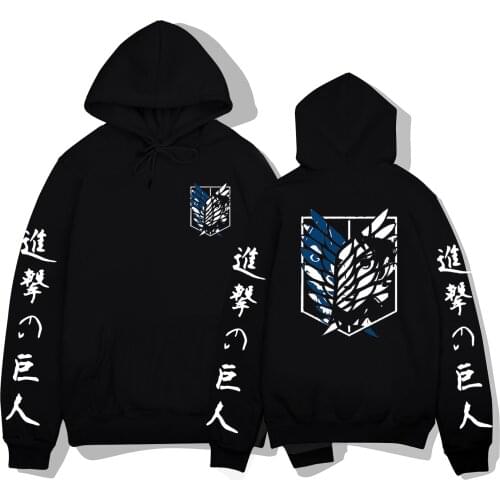 2021 Anime Attack on Titan Printed mens Hoodie Threaded cuffs Men Women hoodie sweatshirt Tops Harajuku Clothes