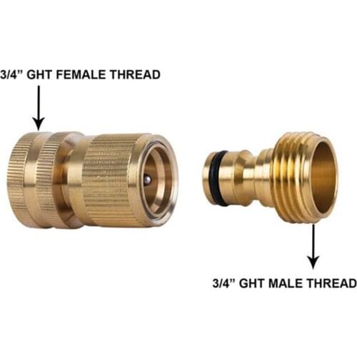 1 Set High pressure 3/4 Inch Thread Quick Water Connector Car Wash Tool Faucet Kit