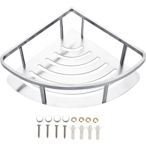 Stainless Steel Wall Mounted Bathroom Shower Corner Basket Shower Gel Storage Shelf Organizer
