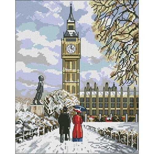 Go to the church patterns Counted Cross Stitch 11CT 14CT 18CT DIY Chinese Cross Stitch Kits Embroidery Needlework Sets