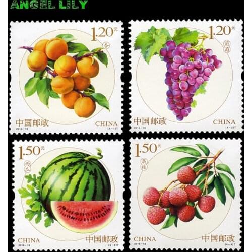 Fruits 4 PCS/lot Chinese Plants Postage Stamps For Collecting 2016-18
