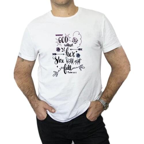 Psalm 46 5 NIV - God is Within Her She Will Not Fall - Men T Shirts Bible Verse Quote Printing For Boys Gifts Faith Clothings