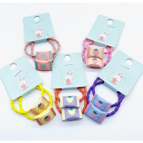 Women Girl Cartoon Candy Fruit Carrot Rubber Bands Scrunchies Children Elastic Hairband Hair Ties Gum Rope Hair Accessories