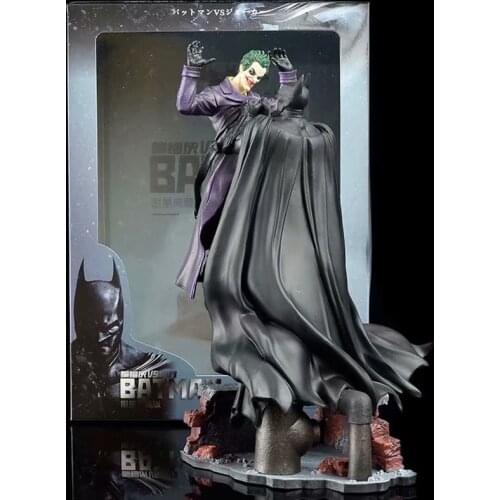 Bruce Wayne VS Joker Statue Figure Arkham Origins Model Toys Anime Joker PVC Figurine Action Figure With Base 28CM